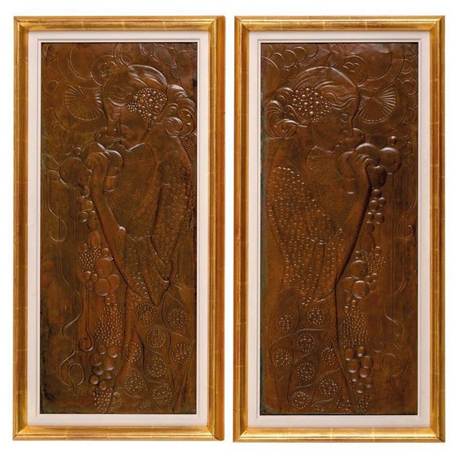 1900 - 1909 Art Nouveau Secessionist Panels Demeter by Georg Klimt, 1900s For Sale - Image 5 of 5