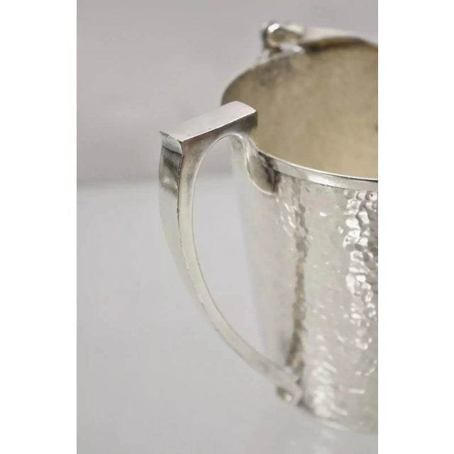 Vintage T&t Hand Hammered Silver Plated Art Deco Small Watering Can Pitcher For Sale In Philadelphia - Image 6 of 12