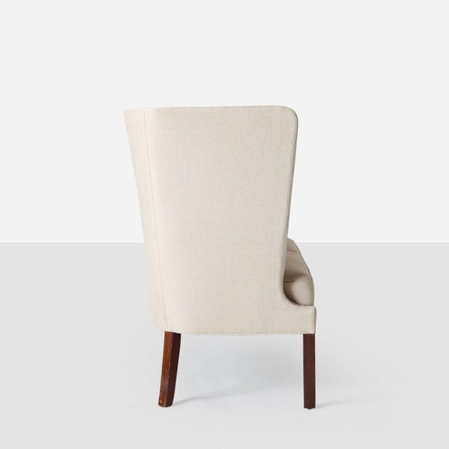 Wood A Frits Henningsen Settee in Linen For Sale - Image 7 of 11