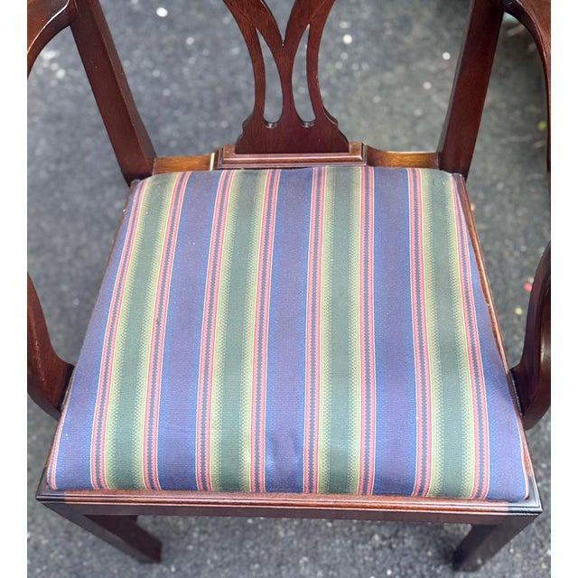 Wood Stickley Chippendale Carved Mahogany Dining Chairs - Set of 8 For Sale - Image 7 of 12