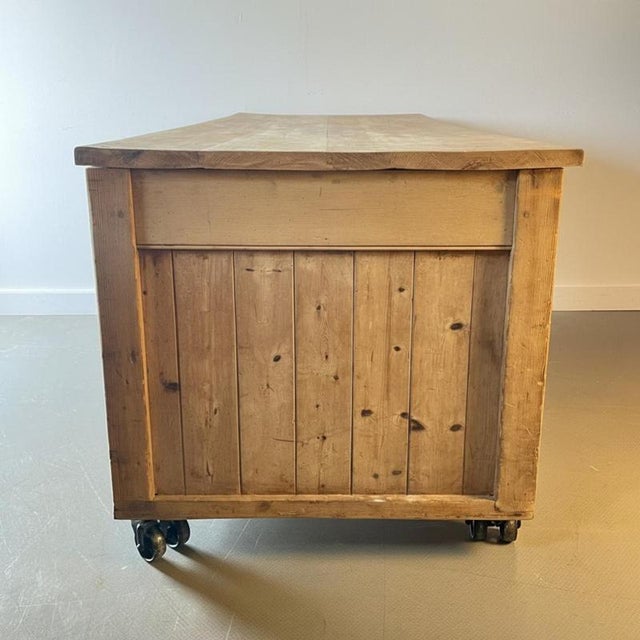 Vintage Industrial Beech and Sycamore Bakers Table For Sale - Image 12 of 15
