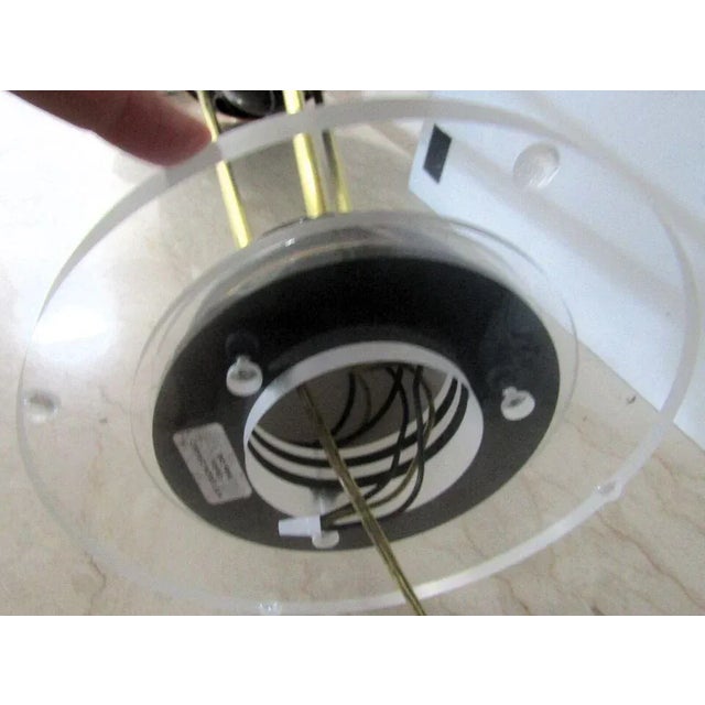 Vintage Peterson Ceramic Studios Art Deco Style Porcelain Lucite Two Light Lamp For Sale - Image 10 of 11