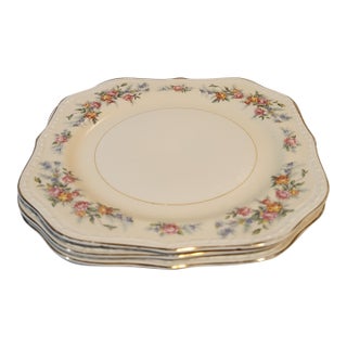 Vintage Homer Laughlin Square Salad Plates "Countess" - Set of 4 For Sale
