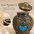 Metal Aura Angel Wings Turquoise Heart Keepsake Cremation Urn Metal Antique Finish For Sale - Image 7 of 10
