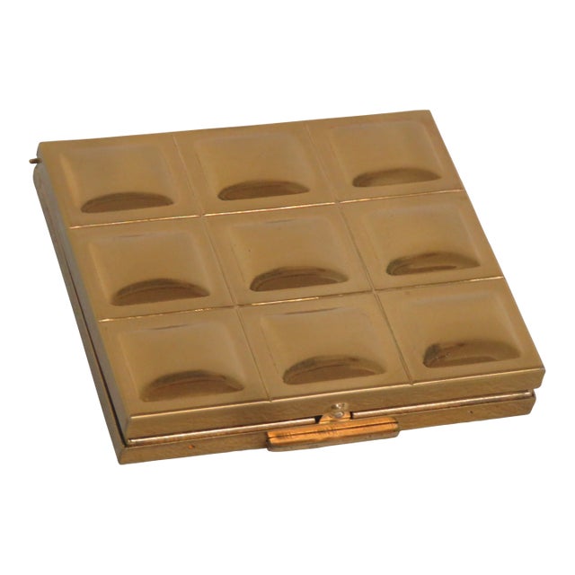 Ritz Powder Compact With Mirror Gold Tone Small Cosmetic Case Made in Usa 4774b For Sale