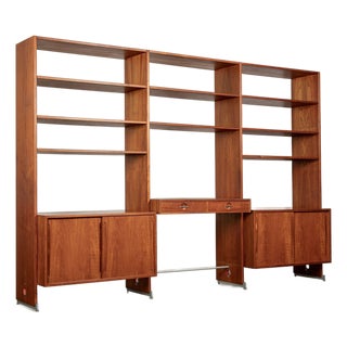 Mid-Century Modern Teak Wall Unit Bookcase Ry100 by Hans Wegner for Ry Møbler, 1960s For Sale