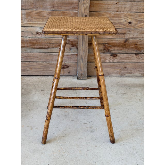 Antique Restored English Victorian Bamboo Side Table For Sale - Image 11 of 12