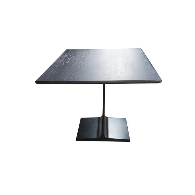 Modern Restoration Hardware I-Beam Rectangular Oak Modern Dining Conference Table 72" For Sale - Image 3 of 14