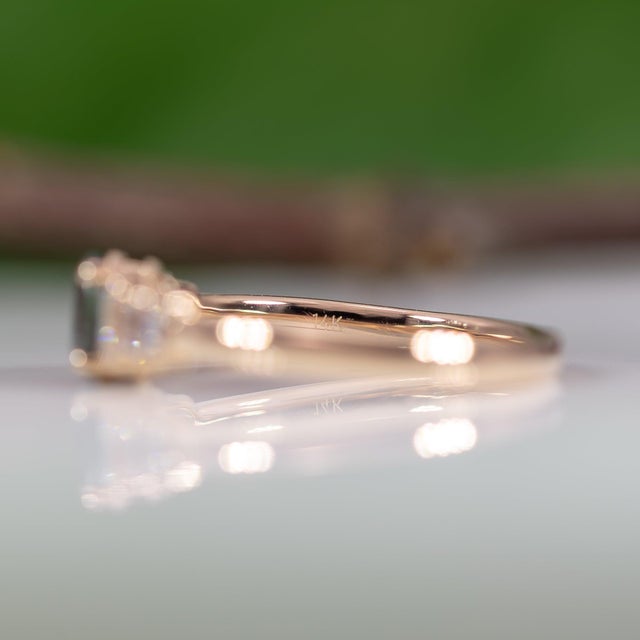 Natural Alexandrite Ring With Earth-Mined Diamond Accents: Solid 14k Gold, 6x4mm, Size 6.75 For Sale - Image 12 of 12