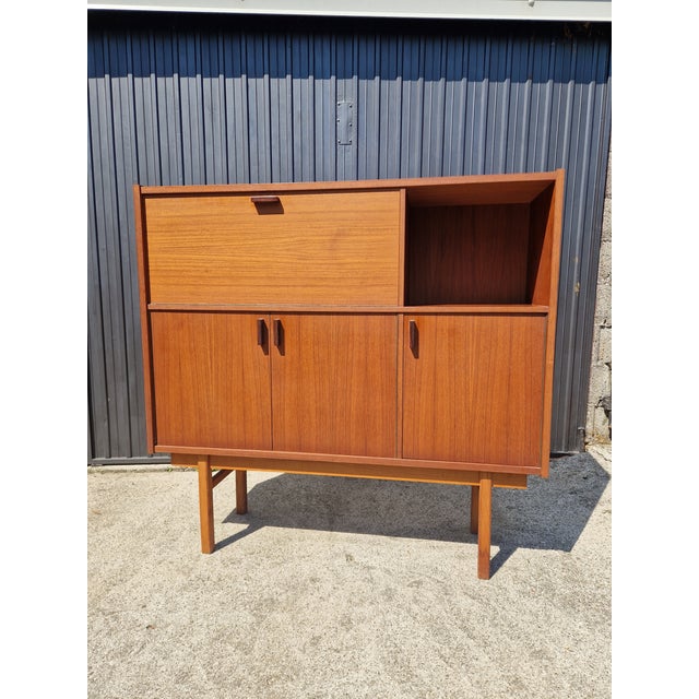 Vintage Scandinavian Teak Highboard, 1960s For Sale - Image 11 of 16