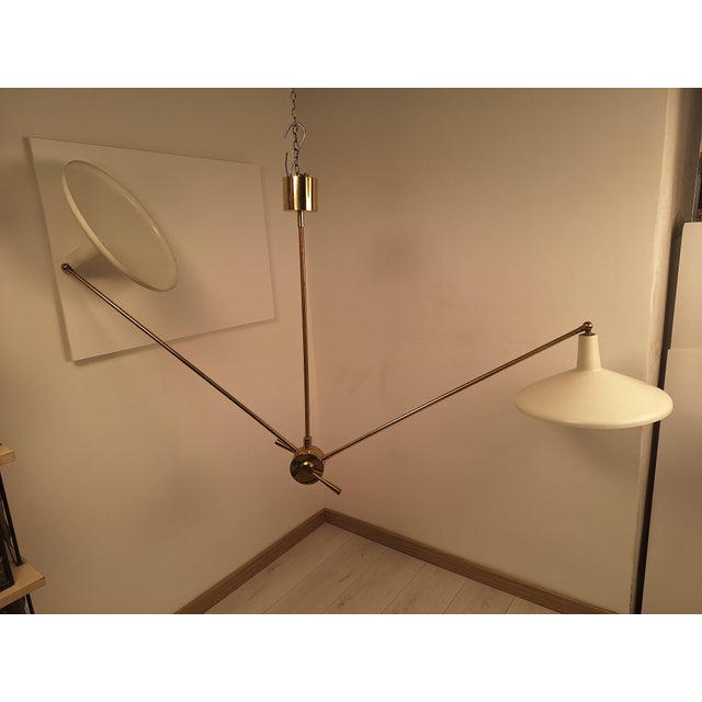 Snodone Chandelier with Double Cone White Handle from Fedele Papagni, 1990s For Sale - Image 6 of 9