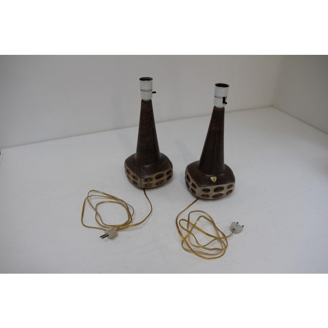 Danish Ceramic Table Lamps by Marianne Starck for Michael Andersen, 1960s., Set of 2 For Sale - Image 9 of 18