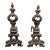 Antique 19th-Century Rococo Revival Cast Iron Andirons - Decorative Pair For Sale