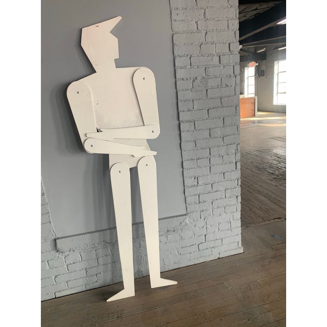 Modern Large Vintage Handmade Articulating 80s Post Modern Male Art Figure For Sale - Image 3 of 10