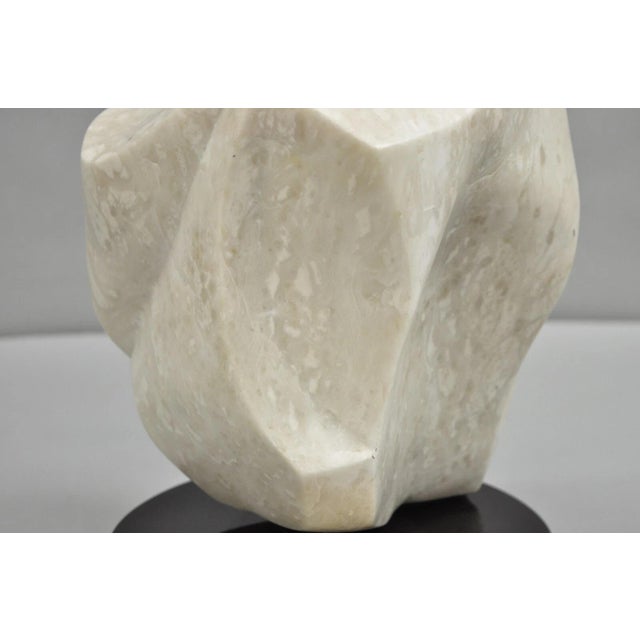 Morton Gaffin Untitled 1992 Modernist Carved White Alabaster Abstract Sculpture For Sale - Image 4 of 11
