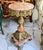 Victorian Bronze Pedestal Side Table With Marble Top & Hand-Gilded Ornate Details For Sale - Image 3 of 3