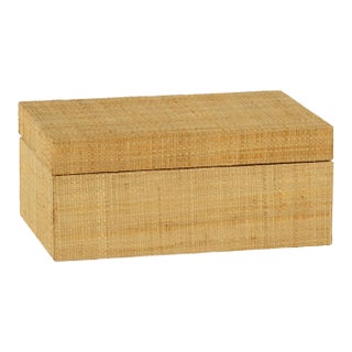 Mati Natural Grasscloth Decorative Box, 9"x 6" x 4" For Sale