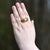 Metal Egyptian Motif Citrine 18k Gold Ring Size 8.25 For Sale - Image 7 of 8
