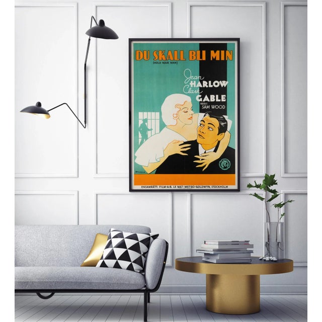 Hold Your Man Original Vintage Movie Poster by Eric Rohman, Swedish, 1933 For Sale - Image 3 of 4