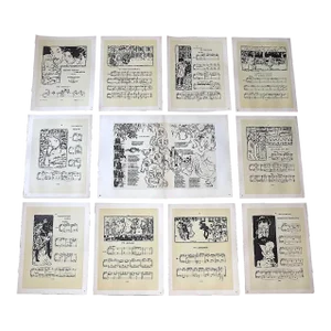 Vintage Pierre Bonnard Modernist Lithographs for Musical Scores Printed by Mourlot, Paris - Set of 11
