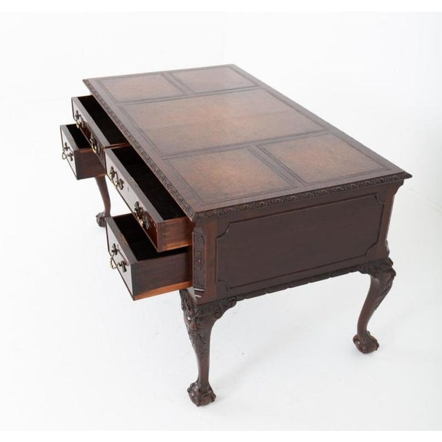 Chippendale Writing Desk in Mahogany Ball and Claw Feet, 1920s For Sale - Image 4 of 4