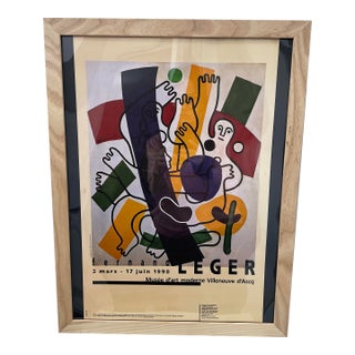 Vintage 1990 Fernand Léger French Museum Exhibition Poster, Musée D’Art Moderne For Sale