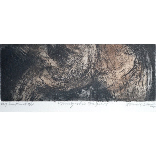 Wonderful aquatint figurative titled, "Majestic Fiqure" by Lenore Simon (American, b. 1928). Signed lower right corner...