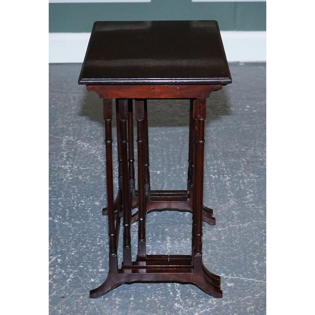 Victorian Nesting Tables with Bamboo Legs, Set of 3 For Sale - Image 9 of 13
