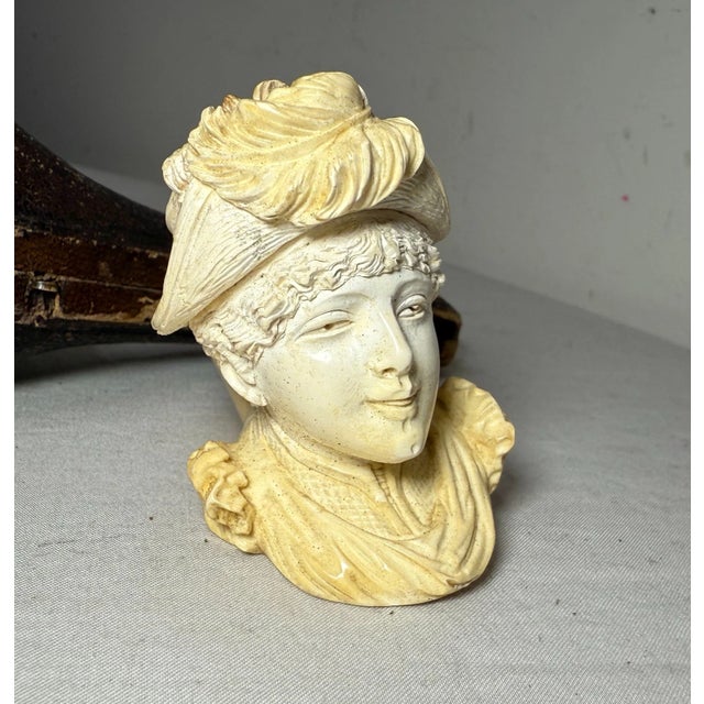 19th Century Share Antique 19th Century Carved Meerschaum Victorian Lady Figural Smoking Pipe For Sale - Image 5 of 13