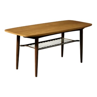 Low Mid-Century Danish Modern Hyggebord 55 Coffee Table in Teak with Shelf from Gorm Møbler, 1956 For Sale