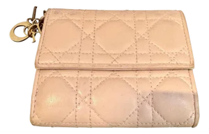 Christian Dior lady Dior Mini wallet, Cream / Beige