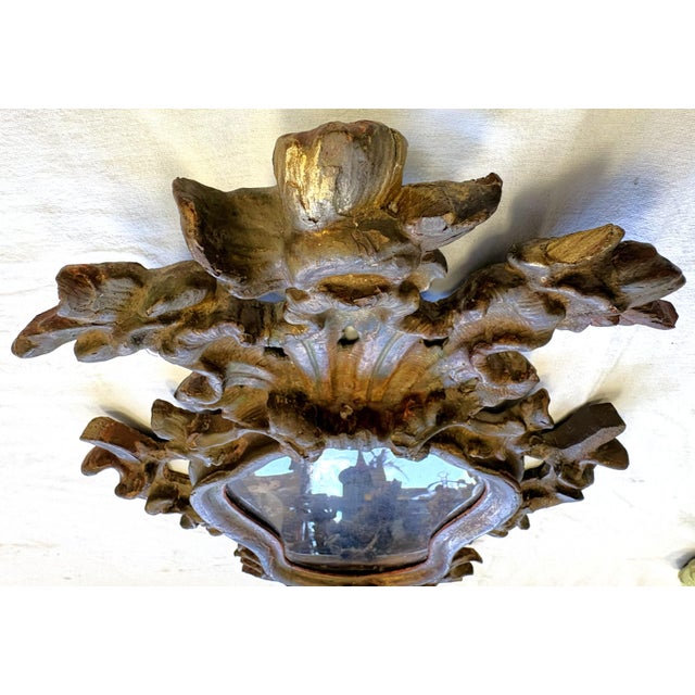 17th Century English Rococo Double Branch Candle Holder Wall Mirror For Sale - Image 11 of 18