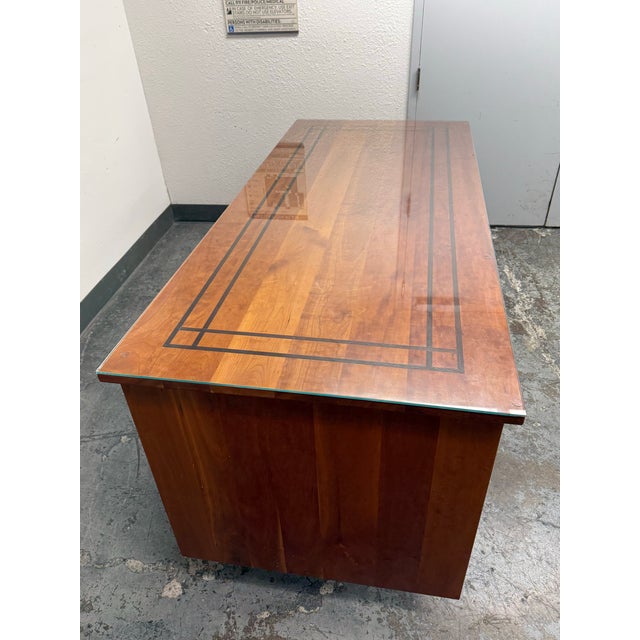 Brown Mid-Century Modern Style Walnut Executive Desk For Sale - Image 8 of 12