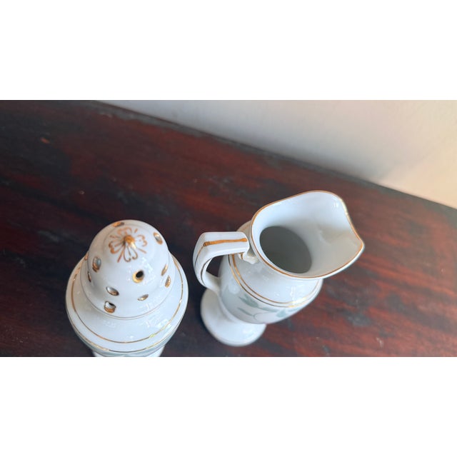 Ceramic Antique, Early 20th Century Noritake Japan Azalea Porcelain Sugar Shaker and Milk Jug Set For Sale - Image 7 of 9
