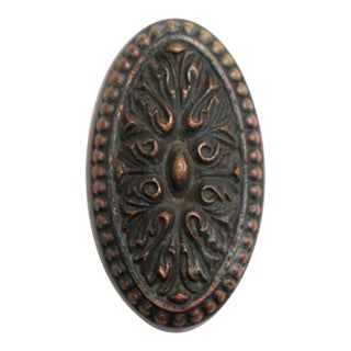 Antique Yale & Towne Louis XVI Isigny Oval Bronze Interior Door Knob For Sale