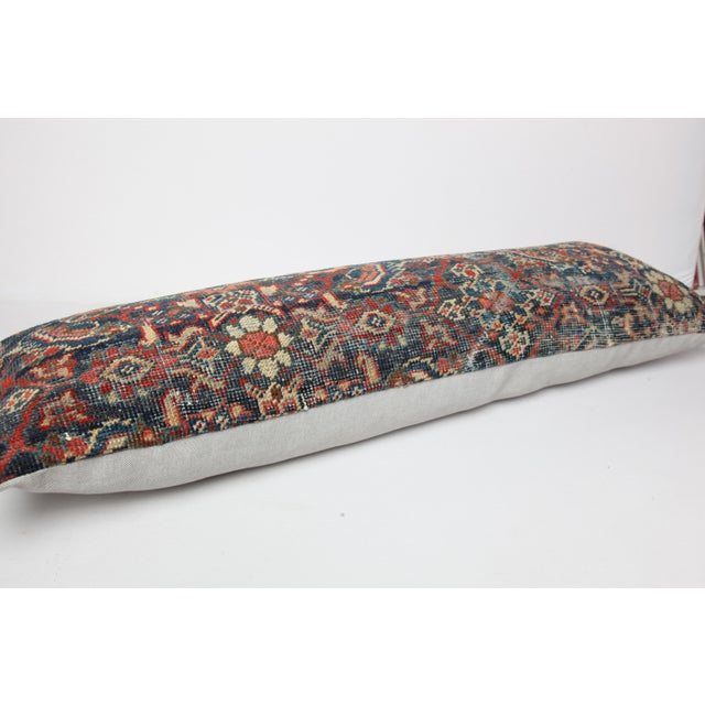 Authentic Persian Rug Cushion Cover – Hand Knotted Wool on Cotton Pillow Case -14'' X 42'' For Sale - Image 4 of 10