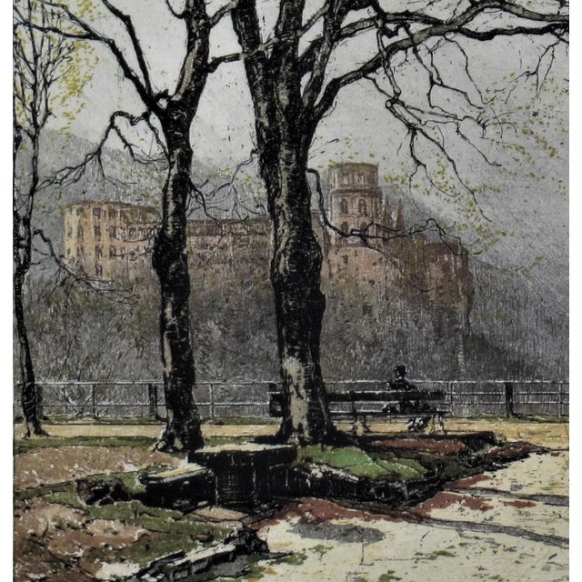 Realism Tana Kasimir Hoernes, Heidelberg Terrace, Germany, Circa 1930 For Sale - Image 3 of 6