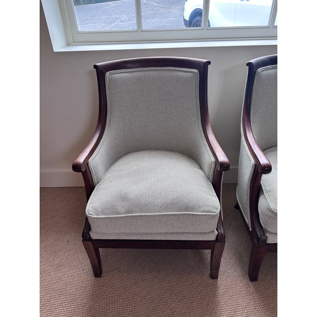French Pair of Mid 18th Century French Bergeres For Sale - Image 3 of 11