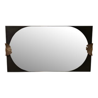Arteriors Modern Brass and Wood Envy Wall Mirror For Sale