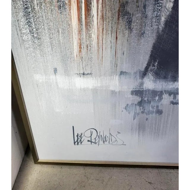 Mid Century Modern Cityscape Abstract Oil Painting by Lee Reynolds For Sale - Image 10 of 12