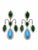 Natural Turquoise, Emerald, & Diamond Earring in 14k Gold For Sale In New York - Image 6 of 8