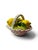 Charming Italian ceramic centerpiece featuring a sculptural arrangement of bright yellow lemons, richly glazed green...