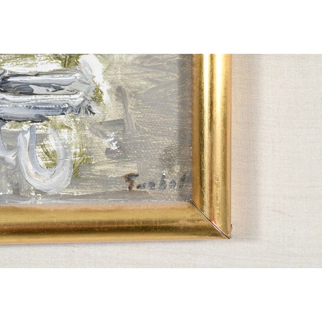 Mid 20th Century Mid 20th Century Alexandre Sacha Garbell (French, 1903-1970) Falaise Et Voiture D'Enfant, Oil Laid on Panel For Sale - Image 5 of 7