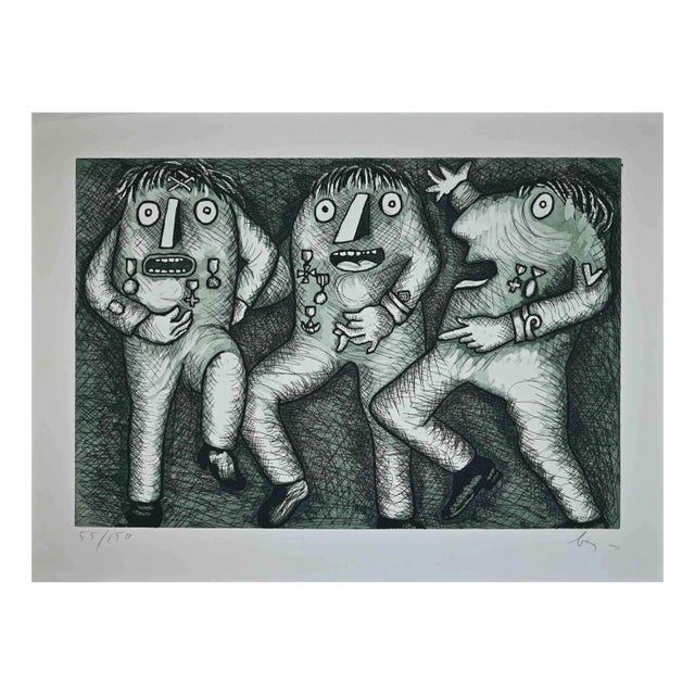 Enrico Baj, The Generals, Original Etching, 1970s For Sale
