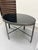 Ward Bennett Black Glass Coffee Table A modern architecturally strong table with a textured silvered bronze frame and...