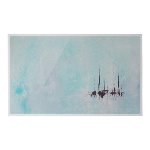 Coastal Original Sailing Abstract Art Print Framed For Sale