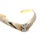 14k Yellow Gold Open Cuff Diamonds Inlaid Letter "L" Bangle For Sale - Image 9 of 9