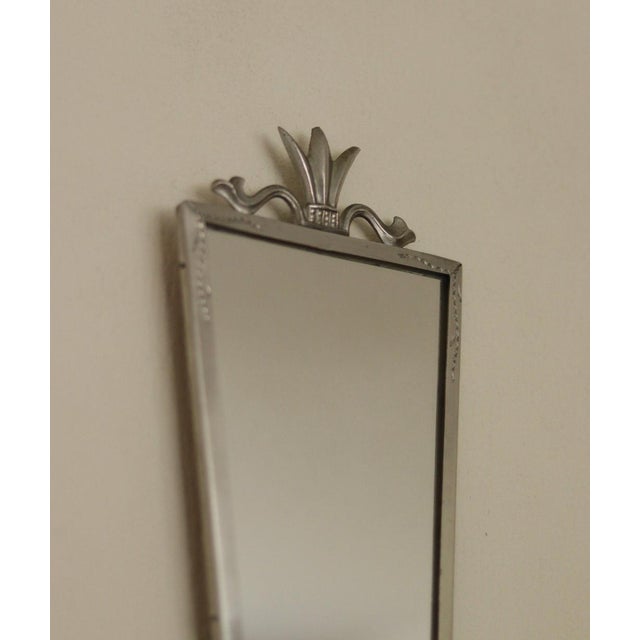 Metal Mid-Century Swedish Pewter Sconces with Mirrors, Set of 2 For Sale - Image 7 of 18