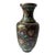 Antique Old Asian Chinoiserie Enameled Copper Vase For Sale