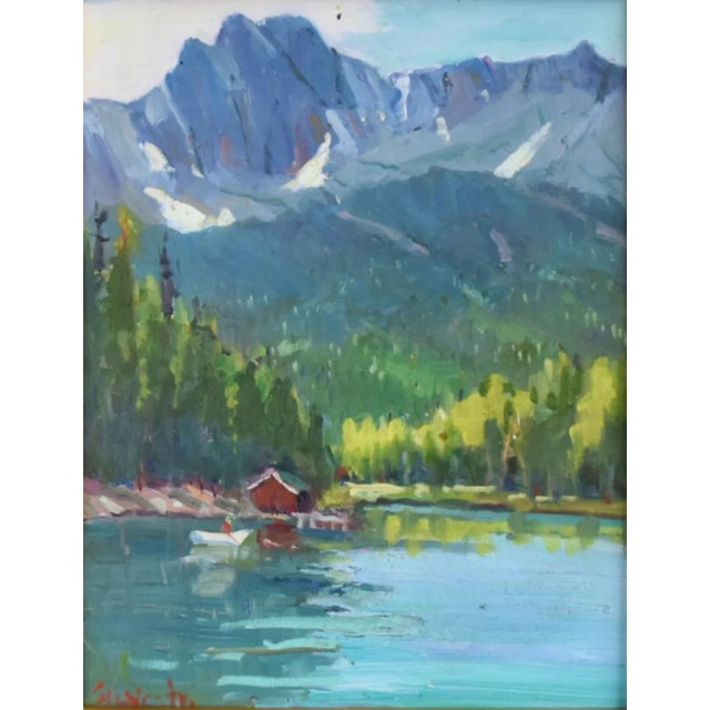 Silvio Silvestri, Listed Artist Lake Mary Mammoth California Landscape Oil Painting Including the Antiqued Gold Wood Frame For Sale - Image 10 of 11